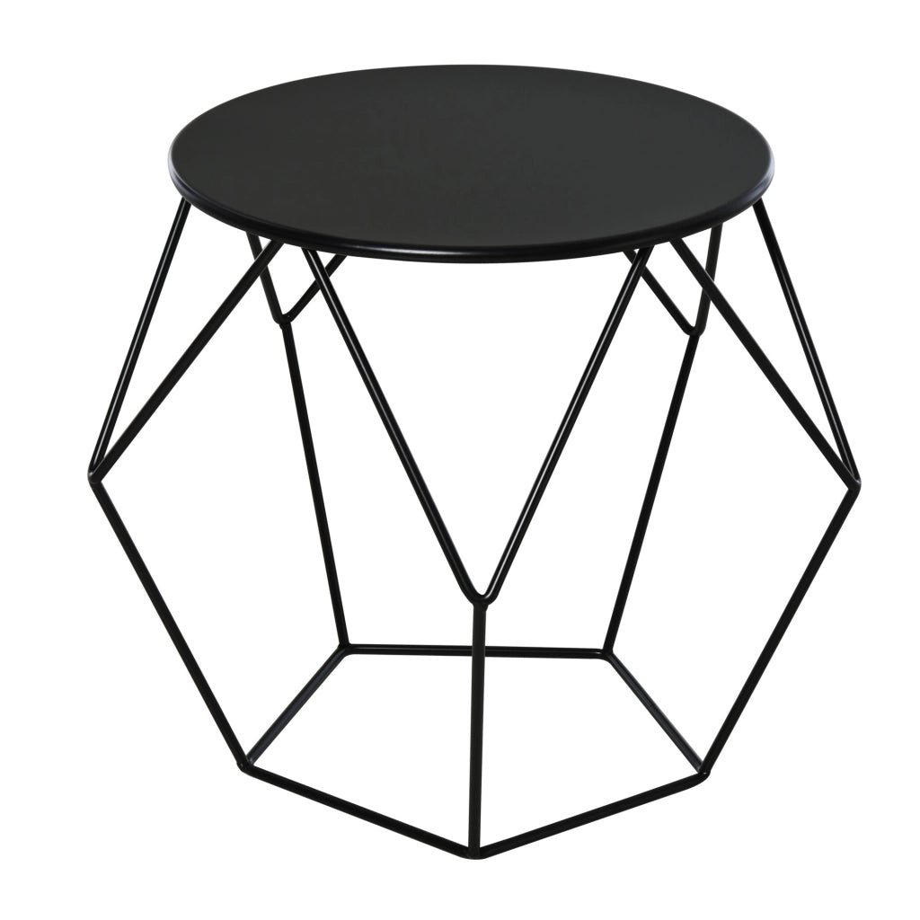 EasyComfort Tavolino da Caffè Salotto Design Nordico Minimalista Geometrico Ampio Piano, Acciaio, 54x54x44cm