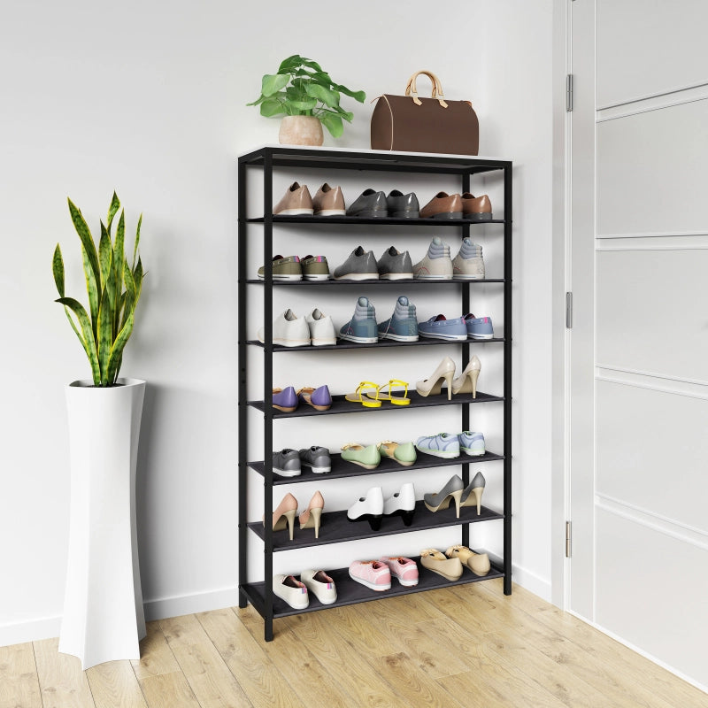 Linea Ferro Scarpiera H152 L90 P30 cm Porta Scarpe in Metallo Salvaspazio con Ripiani Regolabili Colore Bianco