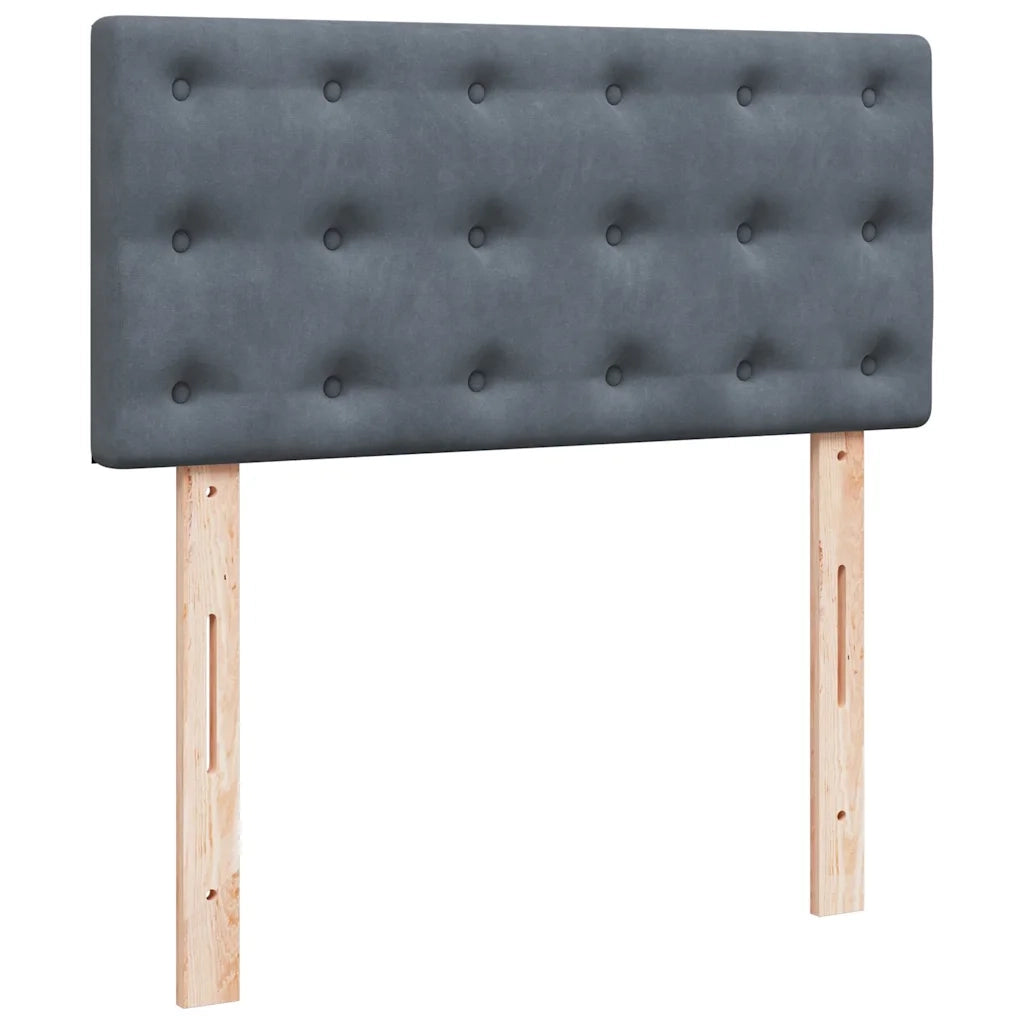 Giroletto a Molle con Materasso Grigio Scuro 90x200 cm Velluto