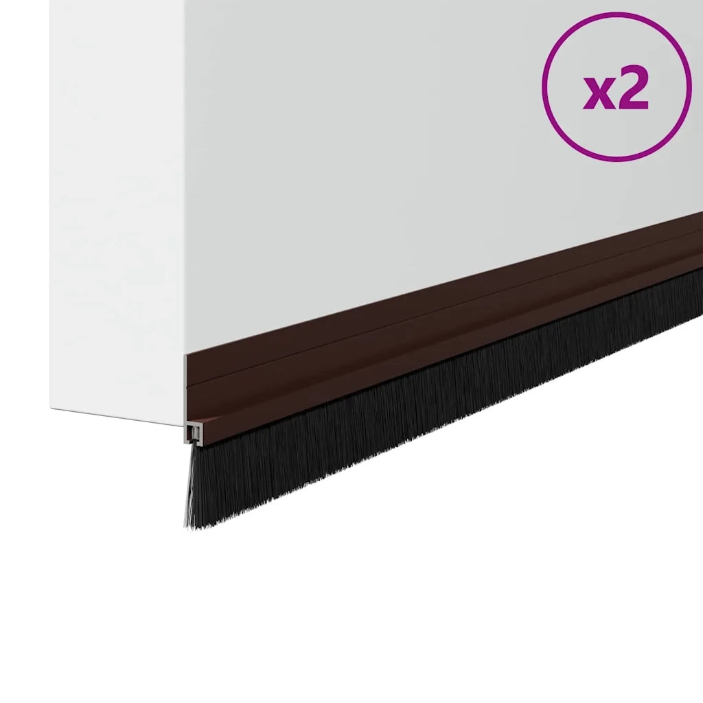 Spazzole per porte autoadesive 2 pz Marrone 100 cm CFW3759401