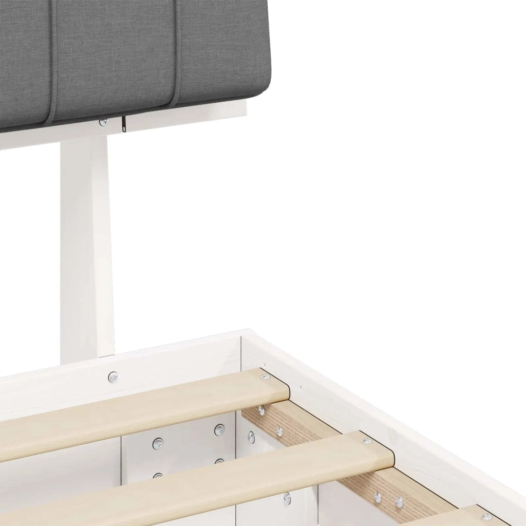 Letto con Testiera Rivestita Grigio chiaro 80 x 200 cm
