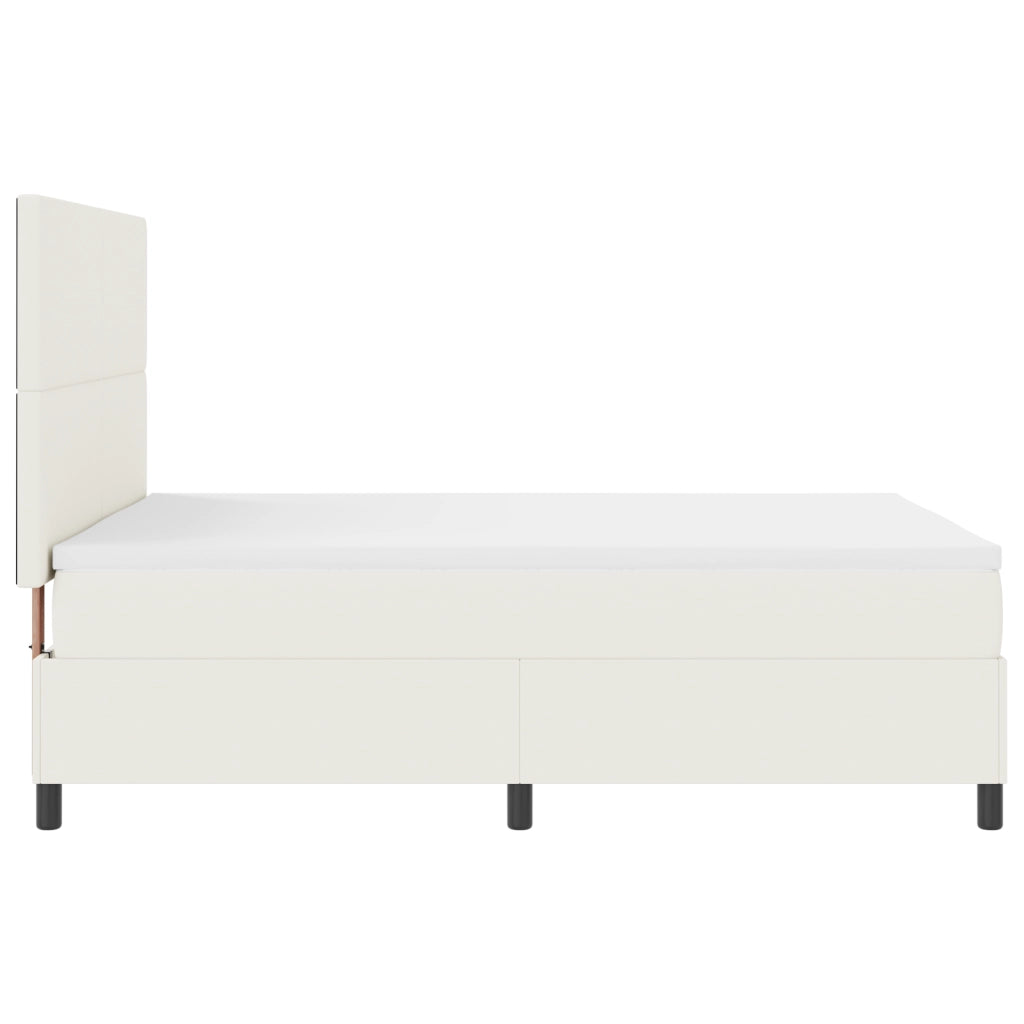Letto a Molle con Materasso&LED Crema 140x200 cm Velluto