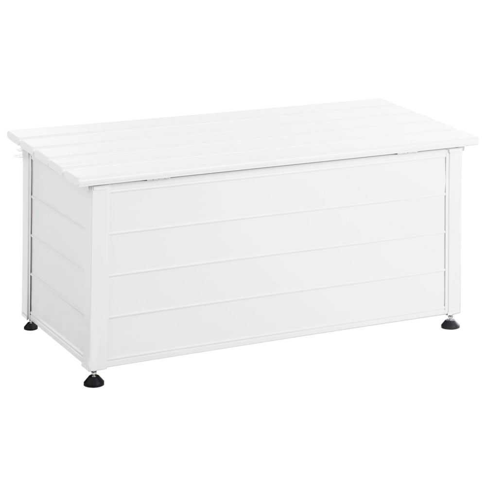Mobile portaoggetti da giardino in alluminio bianco 113x50 cm Mobili da giardino