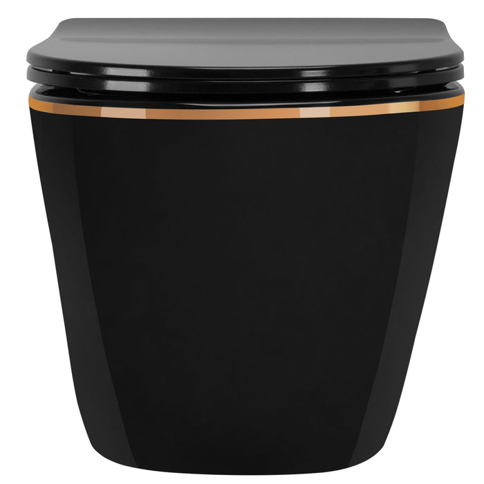 Vaso Wc Sospeso Rea Carlo Mini Tornado Black Gold Egde