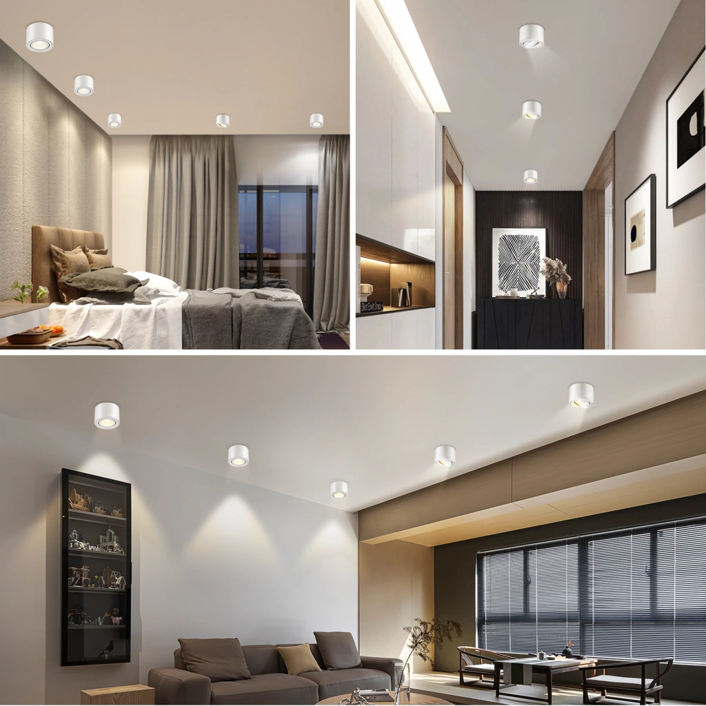ZMH Faretto da soffitto LED dimmerabili bianchi ultra piatti orientabili 30 gradi 4W rotondi confezione 4 pezzi