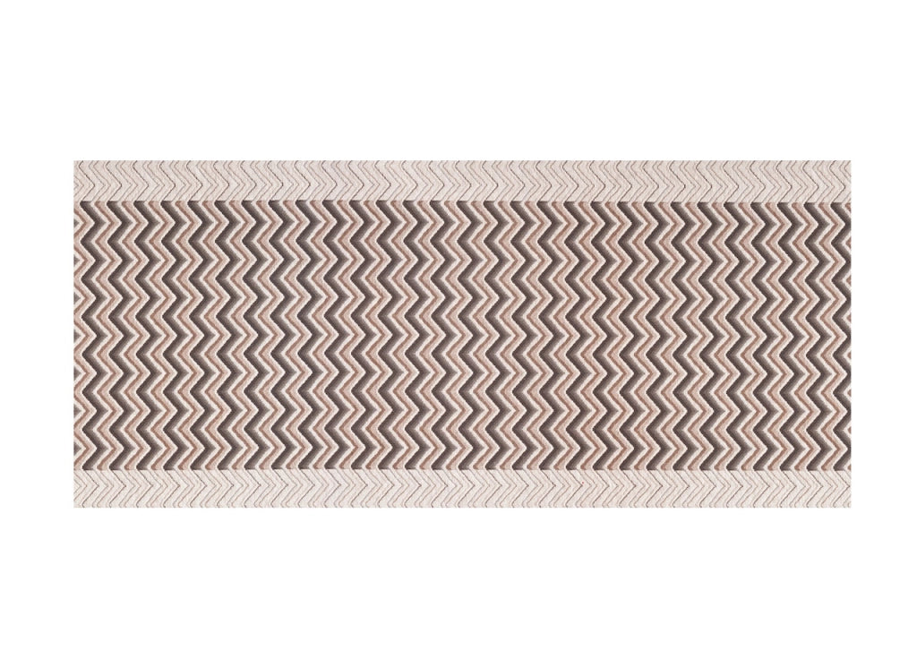 Tappeto Passatoia Tessuto Jacquard Linea Emozioni Dis. Zig Zag Twist Grigio - 57x600 - Grigio
