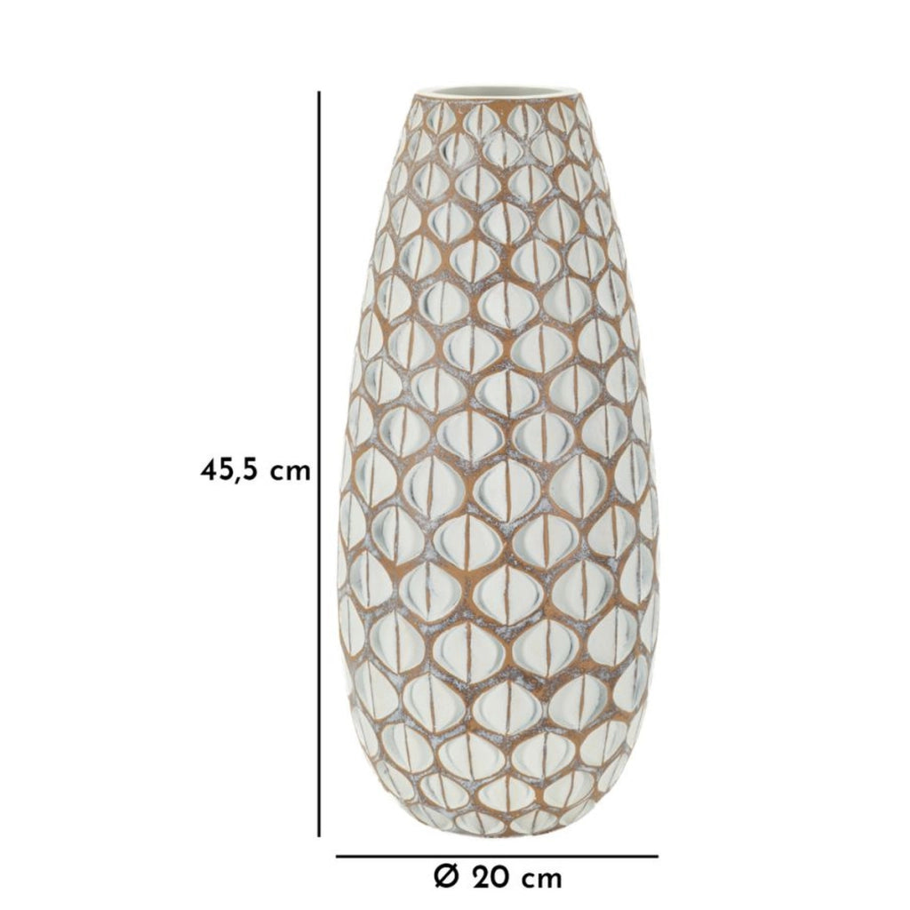 Vaso Decorativo Istanbul, Bianco, Poliresina, 45,5x20x20 cm