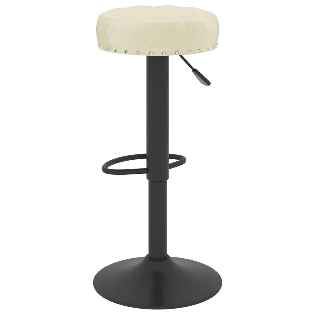 Sedie da Bar 2 pz Crema in Velluto 332994
