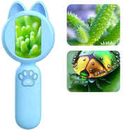 Microscopio digitale portatile per bambini, esperienza scientifica, giocattolo, microscopio elettronico educativo (blu)