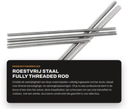 Studi in Acciaio Inossidabile a Barra Rod M6x200mm - Barra di Acciaio - Tavola di Acciaio - 2 Pezzi - Resistente alla Corrosione - Resistenti alle Sollecitazioni e Duraturi