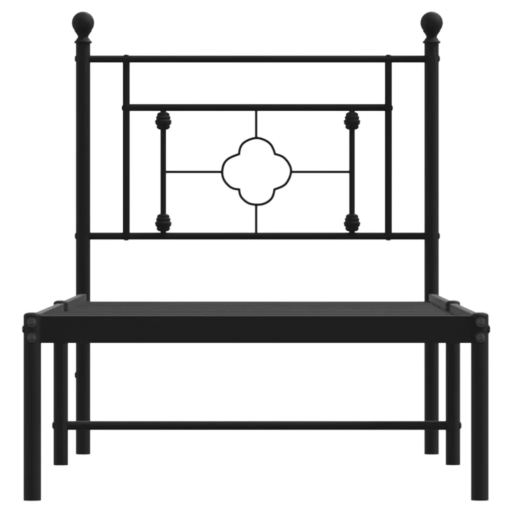 Giroletto con Testiera in Metallo Nero 75x190 cm 374329