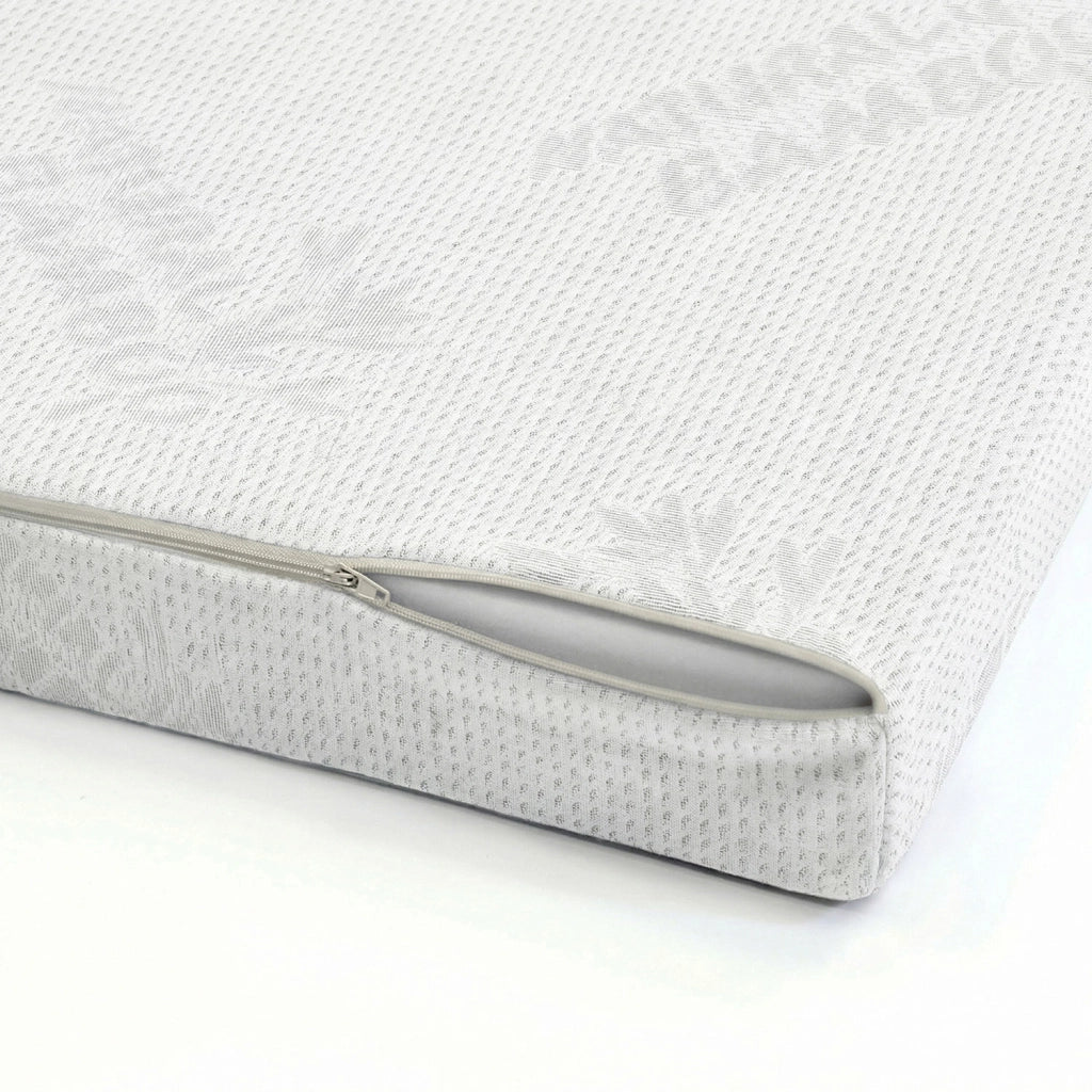 Topper Memory Con Fodera Matrimoniale 160x190 cm in Poliestere e Bamboo Bianco
