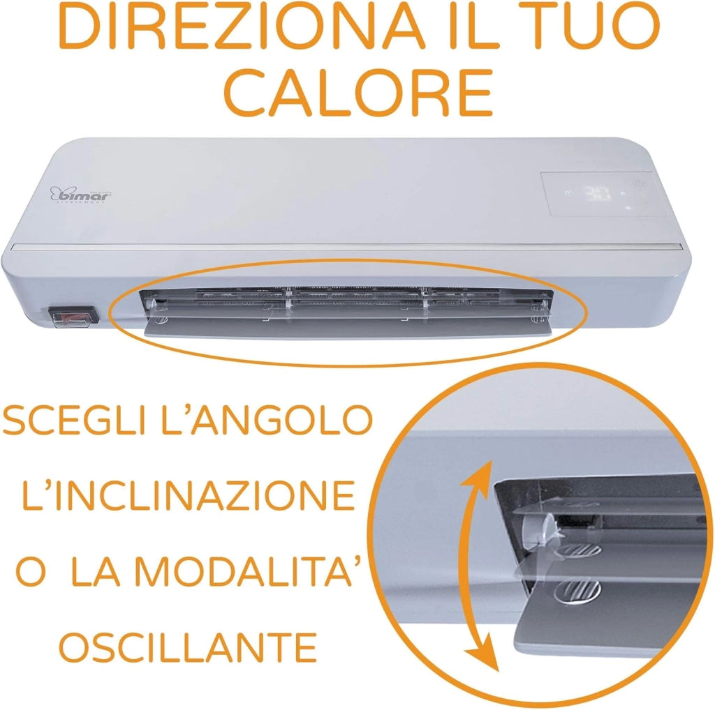 Bimar AMA05 Termoventilatore da Bagno Ceramico - Termoventilatore Basso Consumo - Scaldabagno Elettrico 2000W