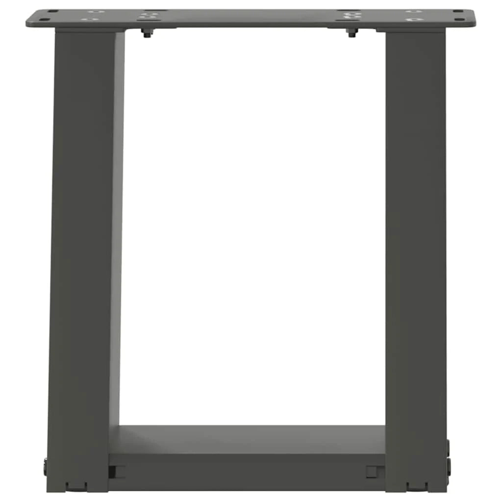 Set di 2 gambe per tavolino da caffè a forma di U dall'estetica moderna 30 x 30 cm con piedini regolabili in acciaio antracite 02_0057023