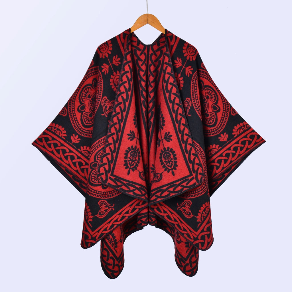 Sciarpe, scialli e mantelle calde da donna in jacquard di cashmere spesso, in stile europeo e americano, per autunno e inverno.