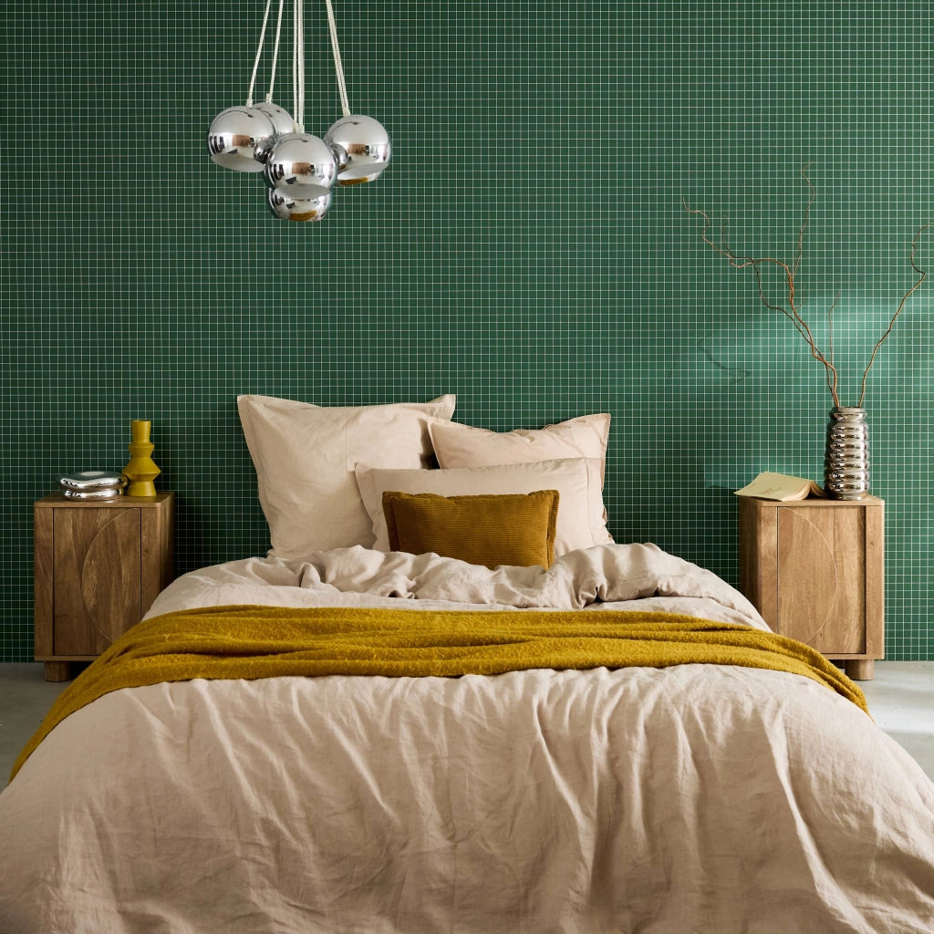 Set 2 comodini effetto legno di mango 1 anta reversibile, effetto
