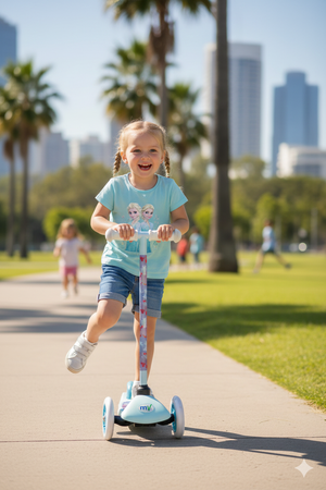 Monopattino Evolutivo a 3 Ruote con Cuscinetti ABEC-5 e Freno a Pedale Posteriore Disney Frozen Azzurro