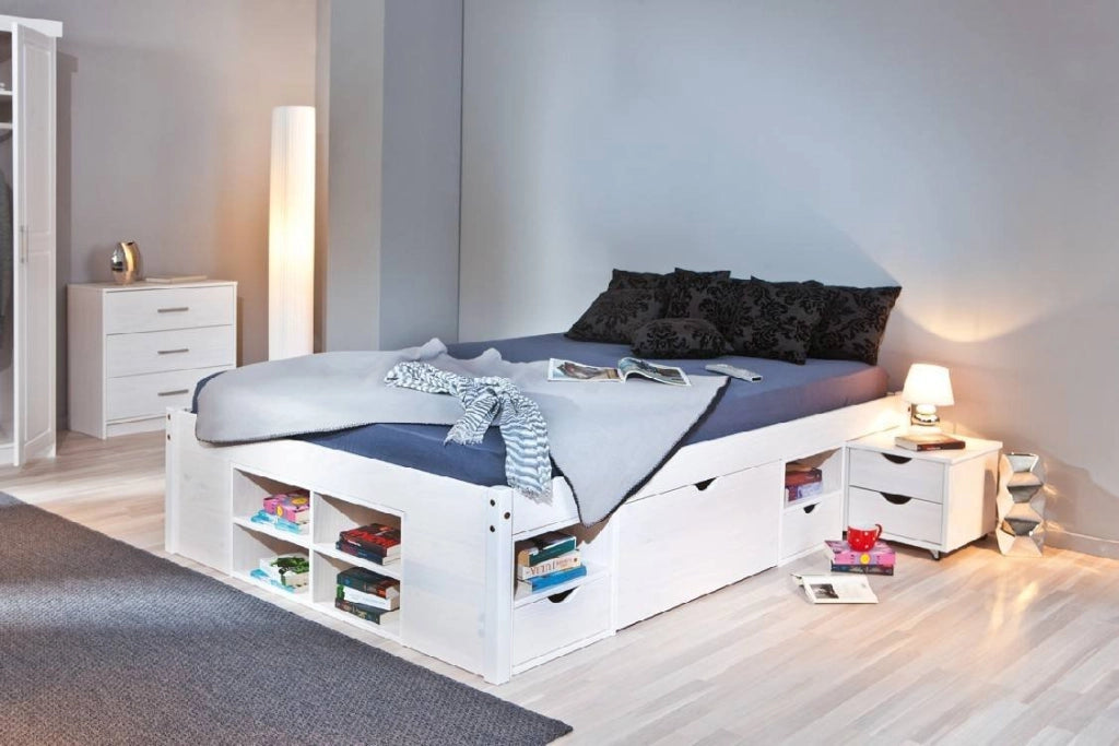 Letto Matrimoniale Faraldi, Letto Matrimoniale Contenitore, Bianco