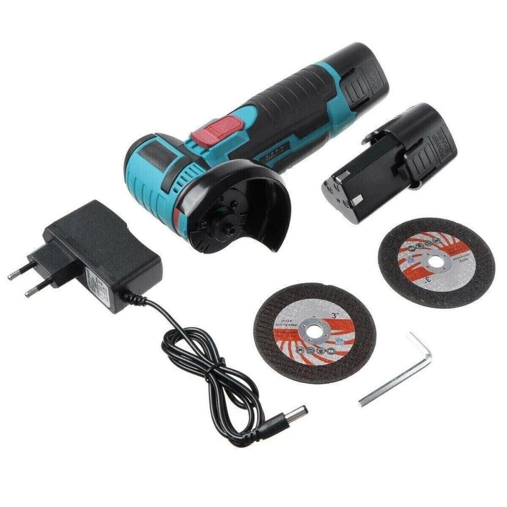 Trade Shop - Mini Flex Smerigliatrice A Doppia Batteria Litio 12v 1.5ah 76mm 19500rpm -