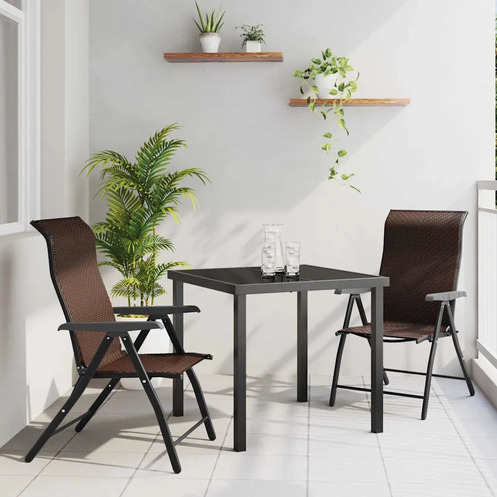 Set da Pranzo per Giardino 3 pcs Marrone