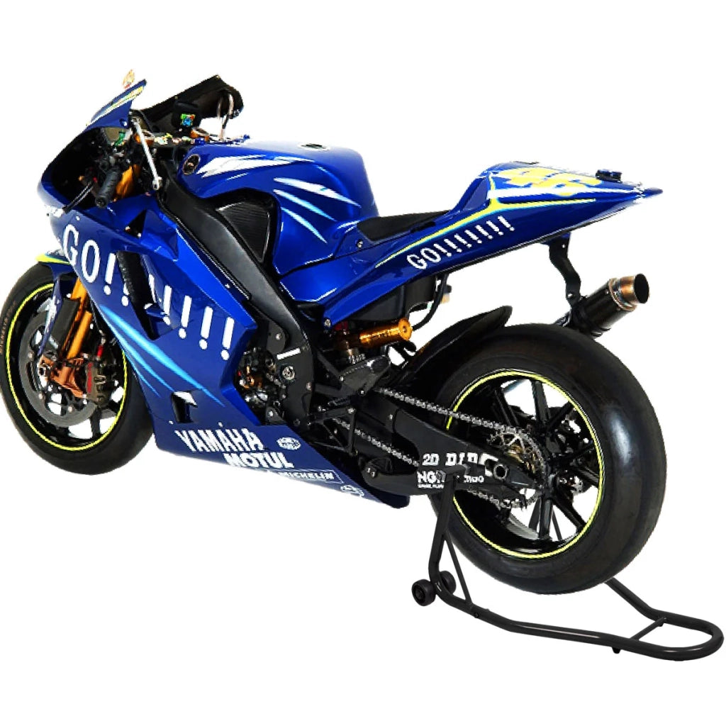Supporto per officina moto con ruote 80 x 50 x 40 cm portatile con braccio regolabile design in acciaio nero 20_0013687