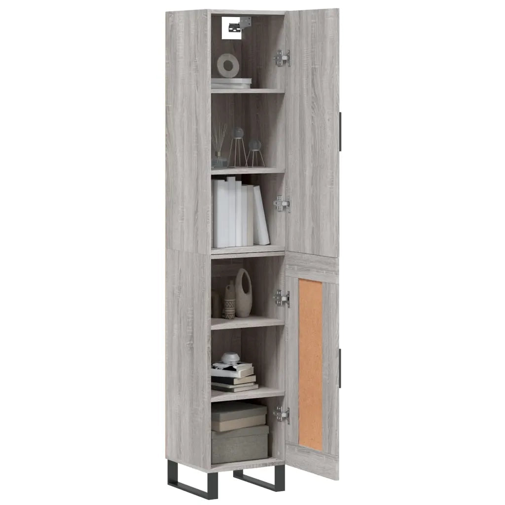Credenza Grigio Sonoma 34,5x34x180 cm in Legno Multistratocod mxl 126115