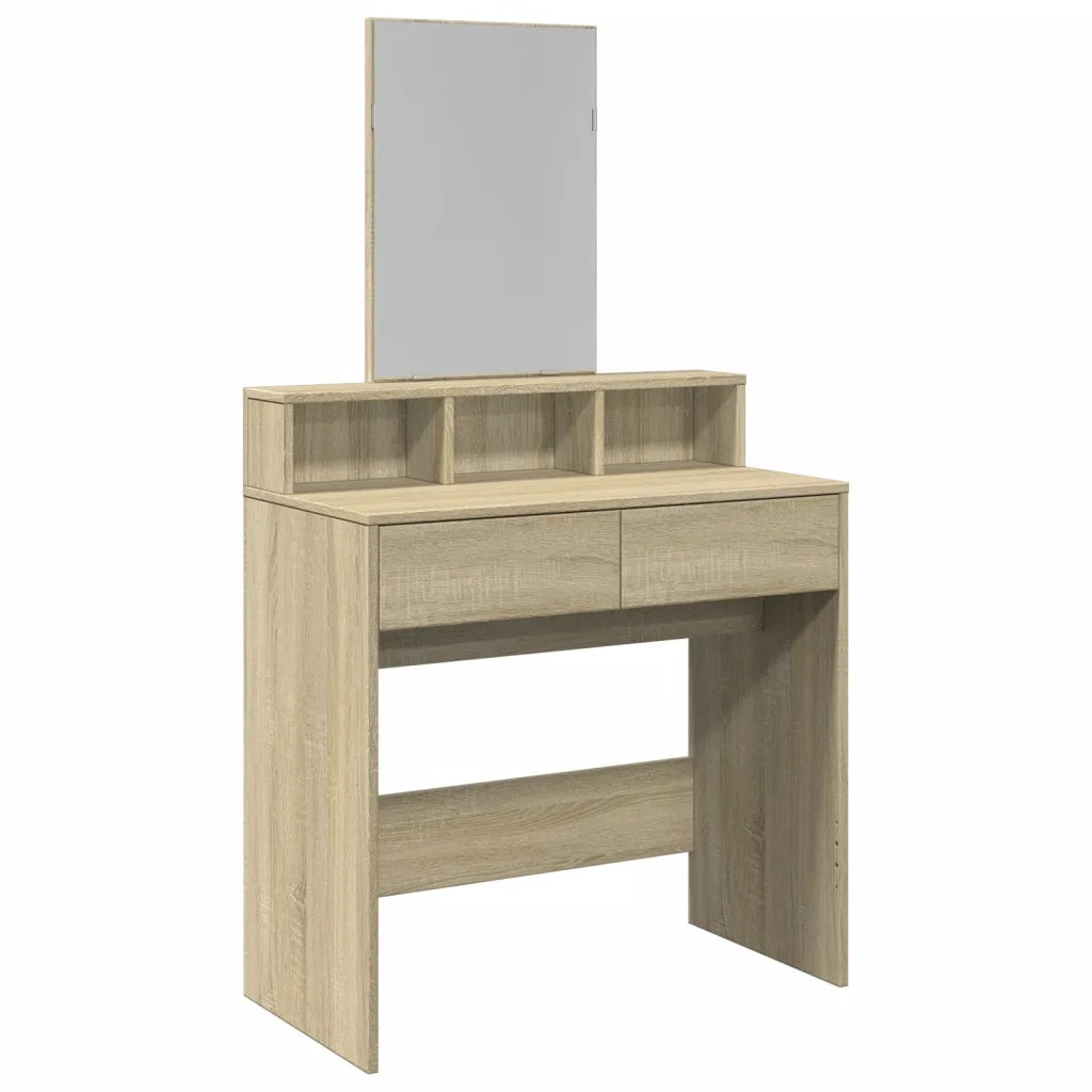 Toeletta con Specchio Rovere Sonoma 80x41x144,5 cm