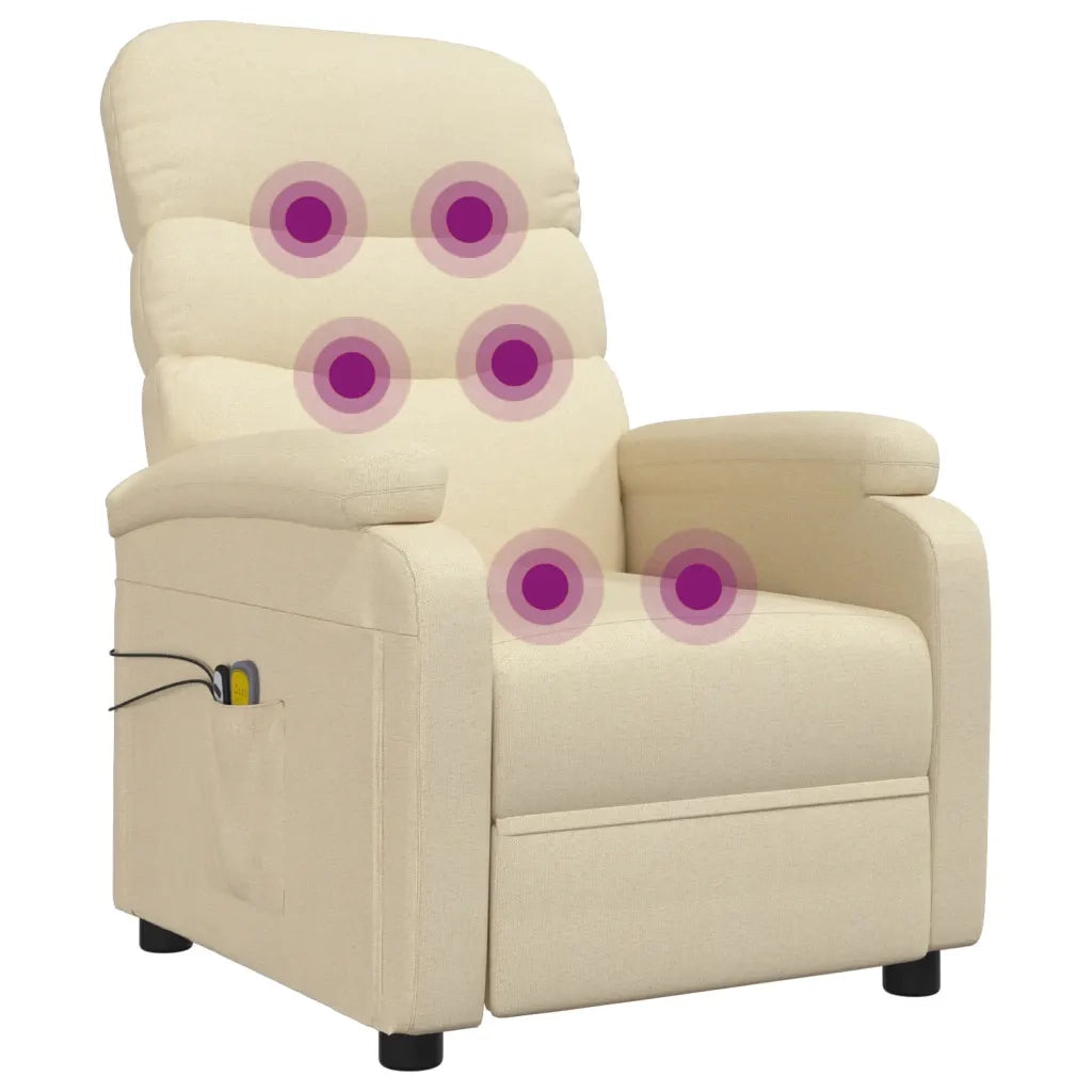 Poltrona Elettrica Massaggiante Crema in Tessuto cod mxl 31991