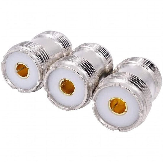 Adattatore coaxiale 3 pezzi PL-259 UHF femmina a femmina a connettore SO-239 UHF doppia femmina con connettore di ricerca