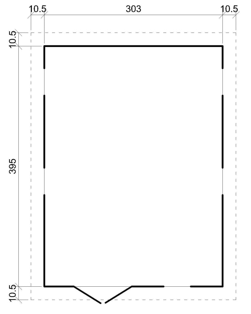 TIMBELA M336 Casa da giardino in legno naturale A226x316x424 cm/12 m²