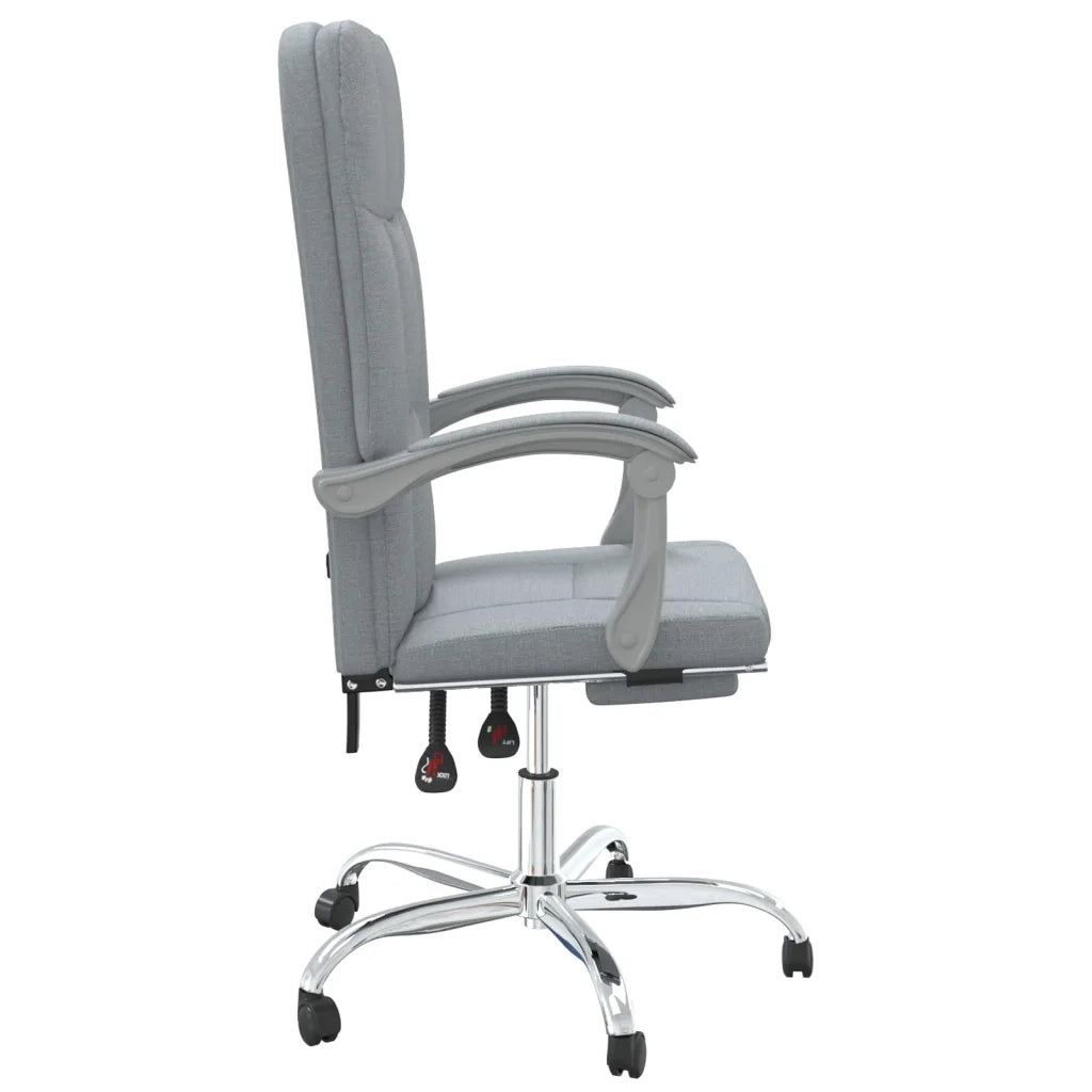 Poltrona da Ufficio Reclinabile Grigio Chiaro in Tessuto cod mxl 26798