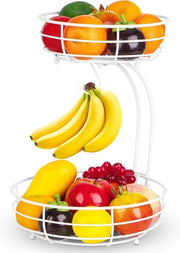 Fruitschiera moderna con 2 livelli di metallo - frutta a portata di mano - mandolino decorativo - verde
