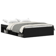 Letto matrimoniale | Letto per adulti | Giroletto senza Materasso Rovere Nero 140x190 cm Truciolato