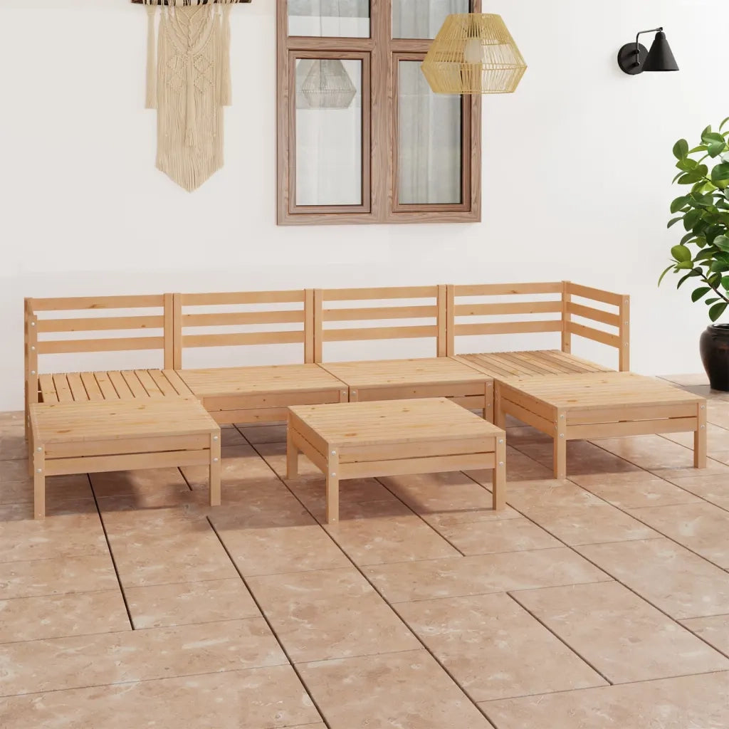 Set Salotto da Giardino 7 pz in Legno Massello di Pino 3083339