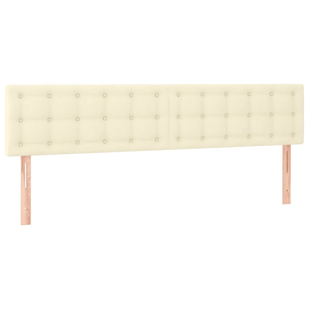Testiera Crema a LED 180x5x78/88 cm in Similpelle 3121716