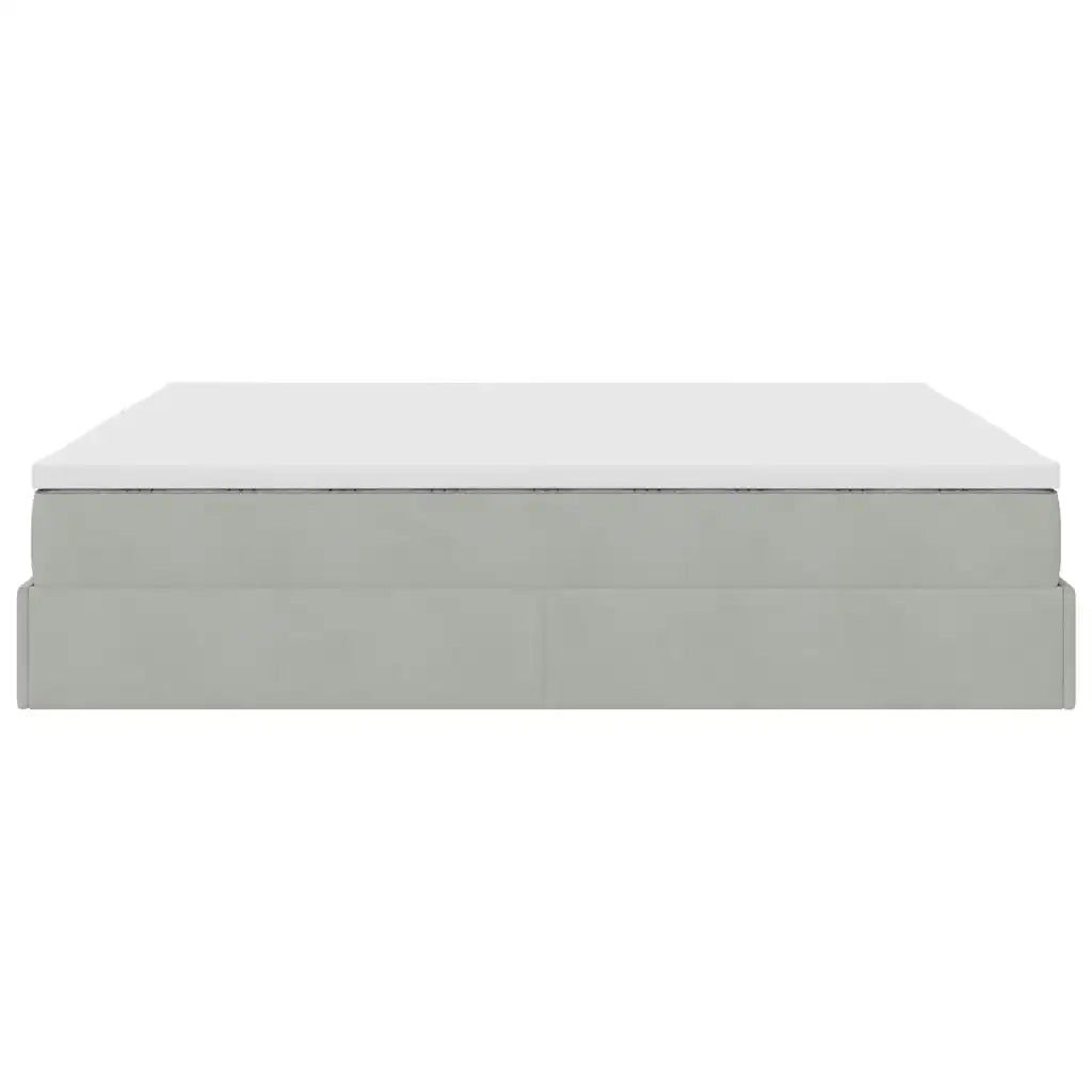 Struttura Letto Pouf con Materasso 160x200 cm in Velluto 3311195