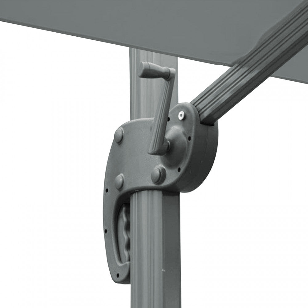 Ombrellone da Giardino Nettuno Lux Decentrato 3x4 m in Alluminio Nero Telo Grigio Scuro