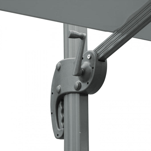 Ombrellone da Giardino Nettuno Lux Decentrato 3x4 m in Alluminio Nero Telo Grigio Scuro