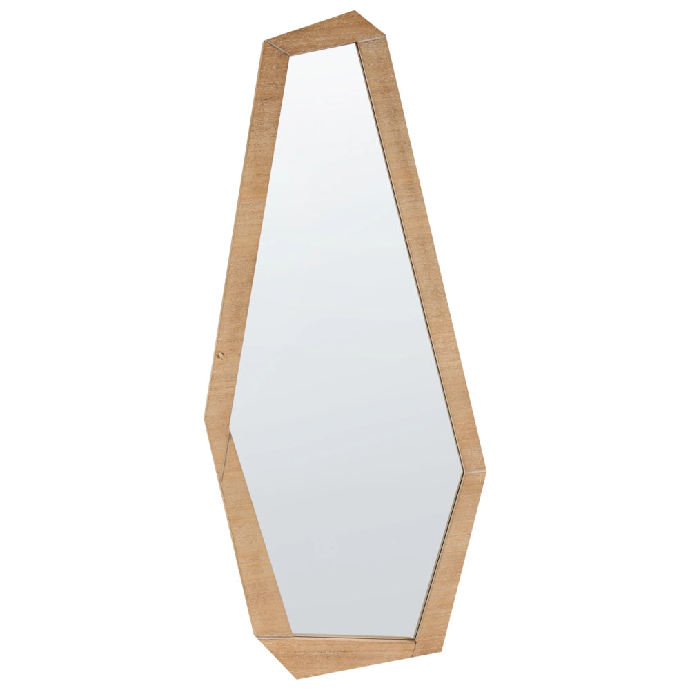 Specchio da parete sospeso con cornice in legno marrone chiaro grande per camera da letto soggiorno corridoio stile moderno