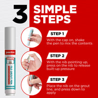 Pennarello per fughe delle piastrelle Bianco PUNTA GROSSA (14x7 mm) Pectro 25ml 