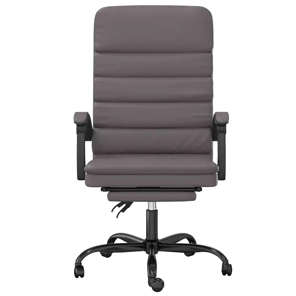 Sedia per studi-Poltrona da Ufficio Massaggiante Reclinabile Grigio Similpelle 695460