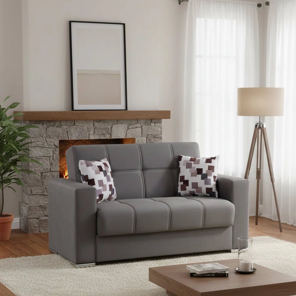 Anikide, Divano Letto 2 Posti Contenitore, 85x160 cm Nero