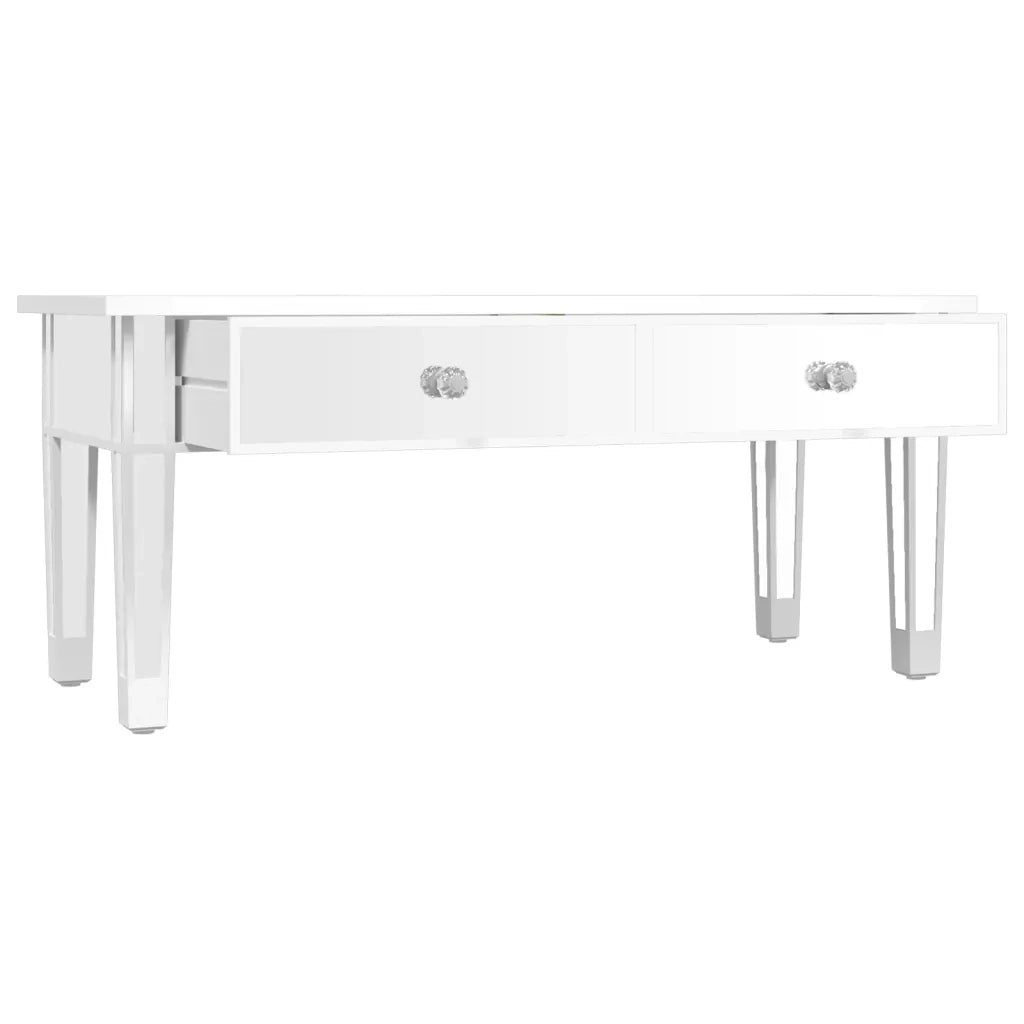 Tavolino Salotto a Specchio 106x45x45cm Legno Multistrato Vetro 348528