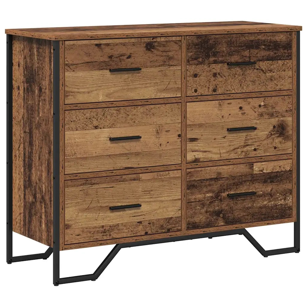 Cassettiera 2 pz Legno vecchio 91 x 35,5 x 74,5 cm CFW7543952