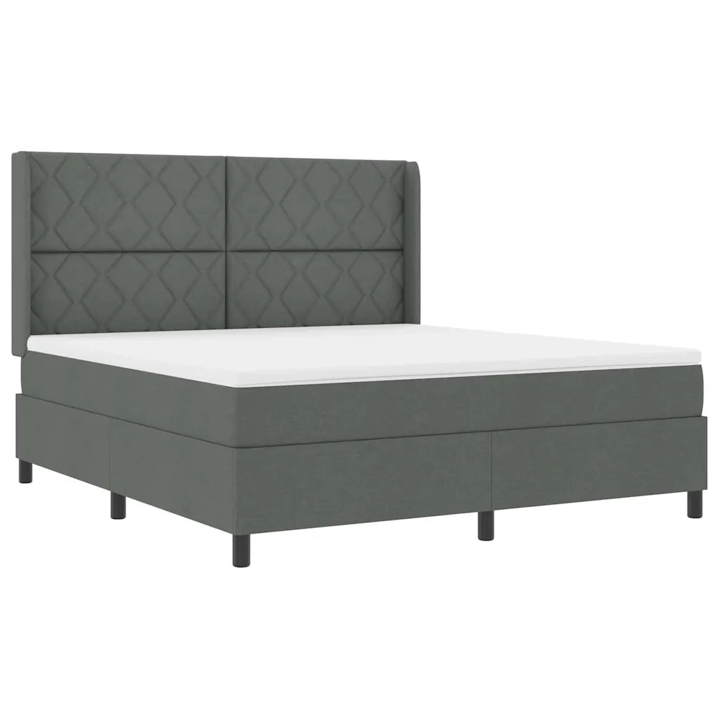 Letto a Sorgente LED Grigio scuro 180 x 200 cm Tessuto 3343582