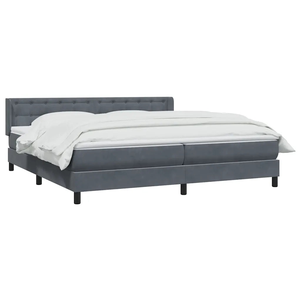 vidaXL Giroletto a Molle con Materasso Grigio Scuro 180x210 cm Velluto