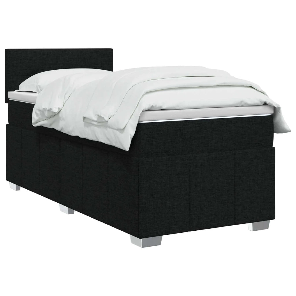 Letto box spring con materasso Nero 90 x 200 cm Tessuto 3451124