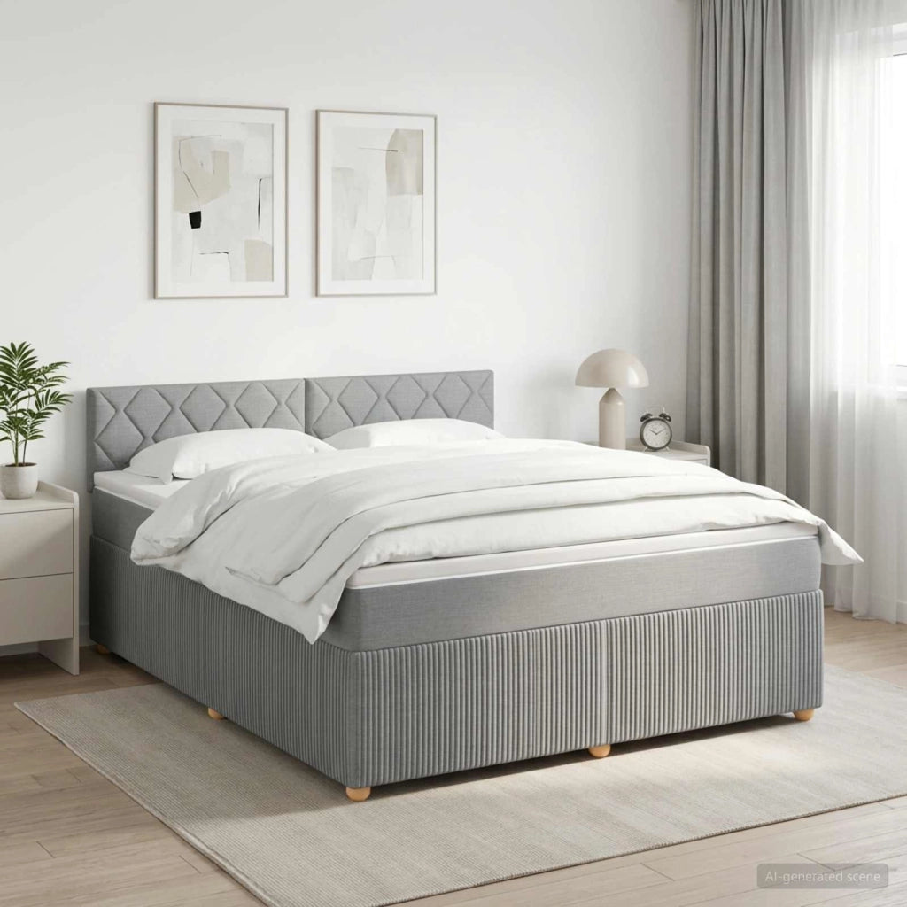 Letto box spring con materasso Grigio Chiaro 180 x 200 cm 3451531