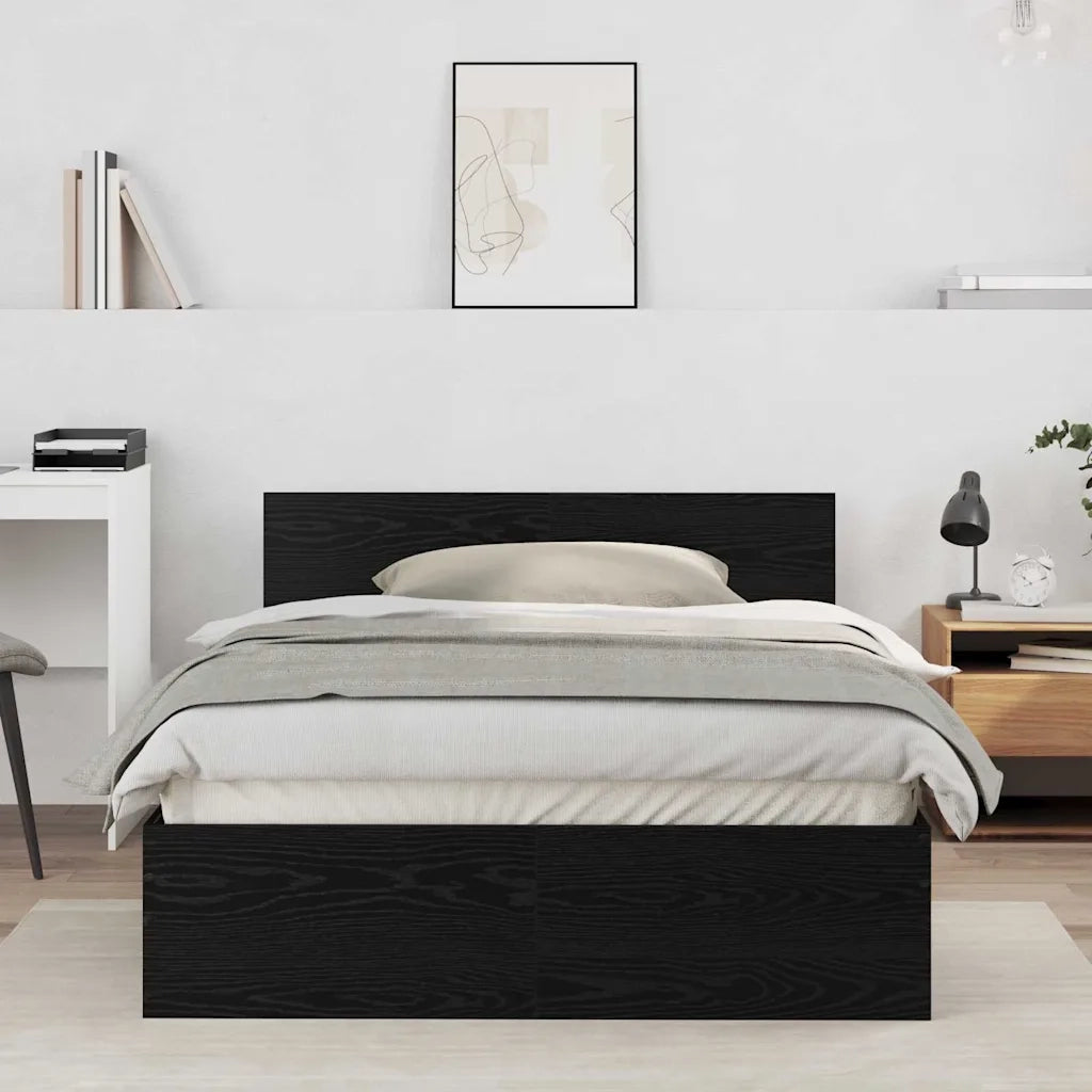 Struttura del letto con testiera Rovere Nero 193 x 125 x 70 cm