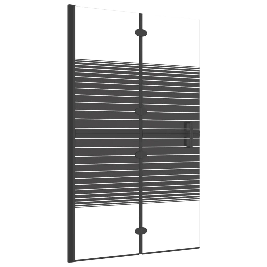 Pannello Doccia Pieghevole in ESG 80x140 cm Nero CFW4956991